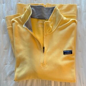 L.L. Bean Men's Zip Up Sweater in Yellow 3XL Tall